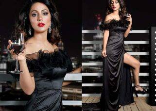 Hina Khan looks resplendent in a black slit gown and we can't help admiring her look - view pic Hina Khan looks resplendent in a black slit gown and we can't help admiring her look - view pic