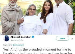 Burn! Abhishek Bachchan puts a troll in place for shamelessly judging his choice to live with his parents Burn! Abhishek Bachchan puts a troll in place for shamelessly judging his choice to live with his parents