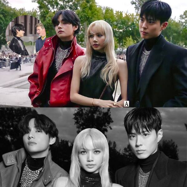 Taehyung with Jennie & Lisa at Naomi Birthday Party in Cannes at Celine  Event, V with Park Bogum bts 