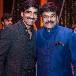 Ravi Teja nihayet uzun zamandır beklenen dizilerini birlikte çekmek için Rajamundry'deki Chiranjeevi'ye katıldı [Scene Deets Inside]