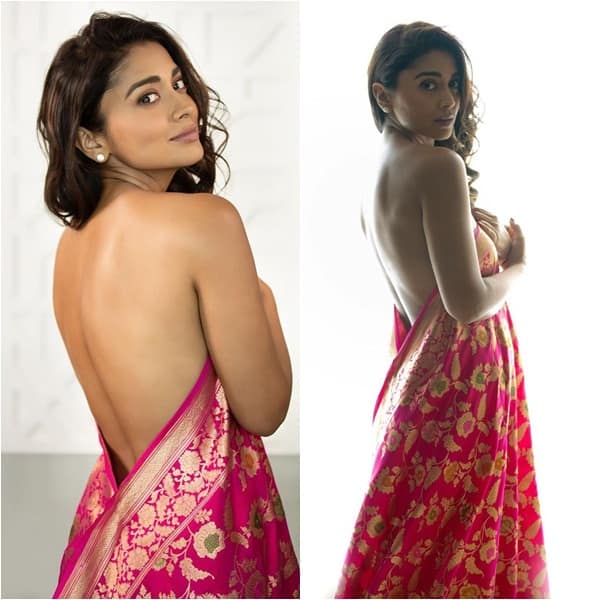 Shriya Saran Skips The Blouse And Flaunts Her Bare Back In Her Barely
