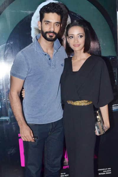 Actors Angad Bedi and Andrea Tariang look excited for their film.