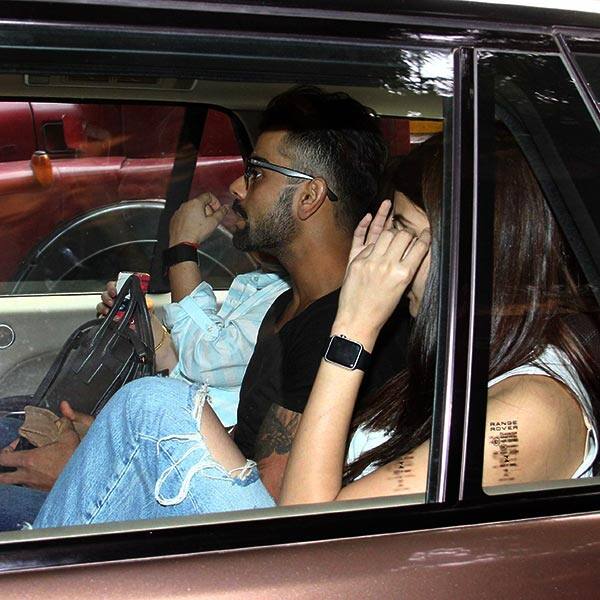 Virat Kohli and Anushka Sharma outside Royal China restaurant in Mumbai