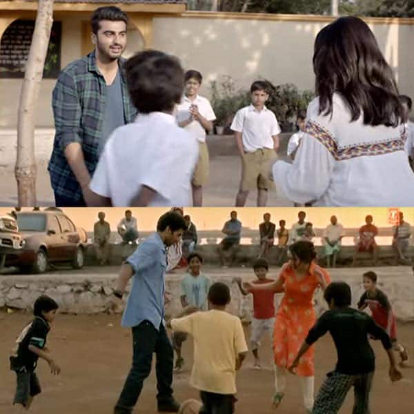 Arjun Kapoor and Shraddha Kapoor playing with kids on the field