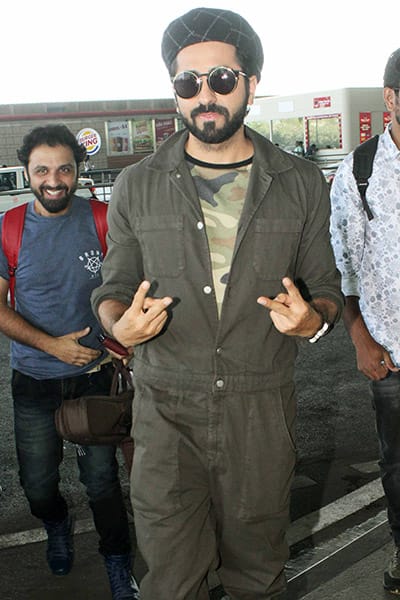 Ayushmann Khurrana's pulls of a jumpsuit at the airport