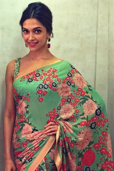 Deepika Padukone looks effortlessly glam in a saree