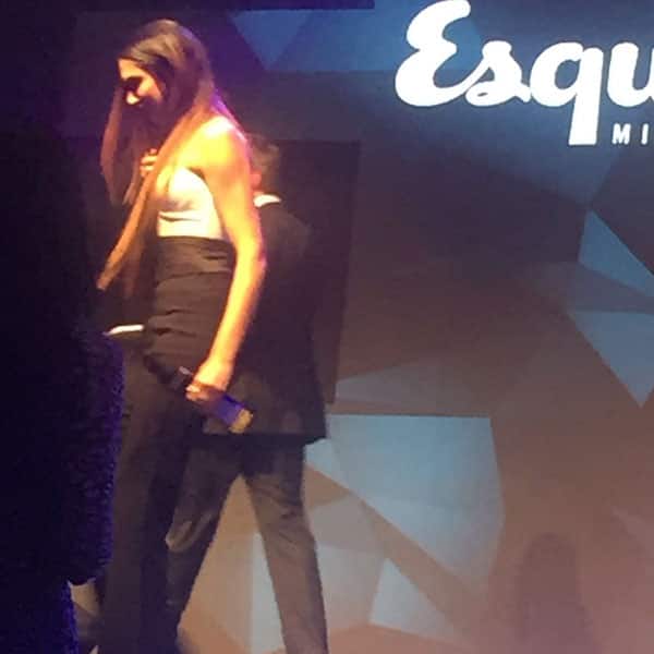 Deepika Padukone on the stage as she received the award for International Women of the Year