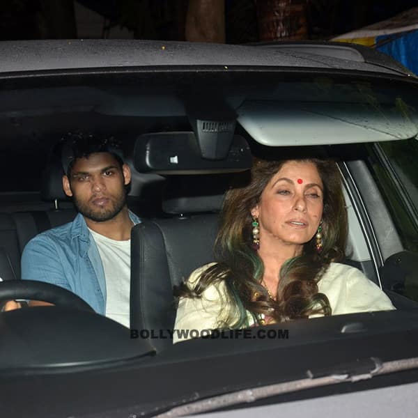 Dimple Kapadia clicked in car