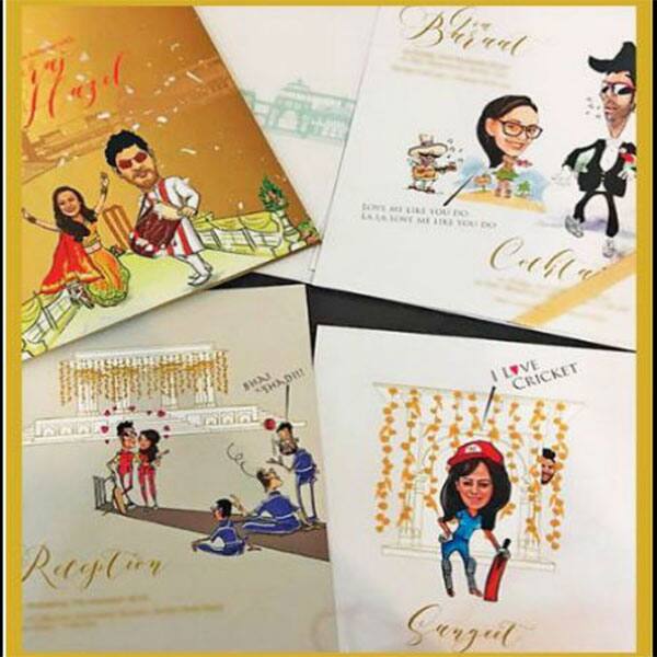 Hazeel Keech and Yuvraj Singh’s wedding card has been designed by Sandy and Kapil Khurana