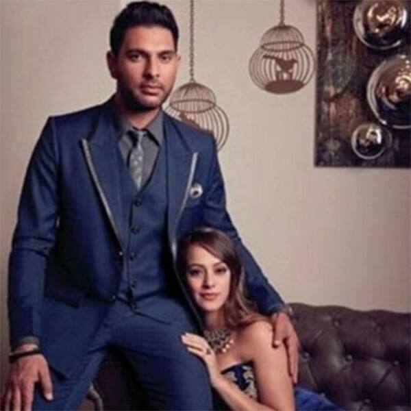 Hazel Keech with fiance Yuvraj Singh on cover of magazine