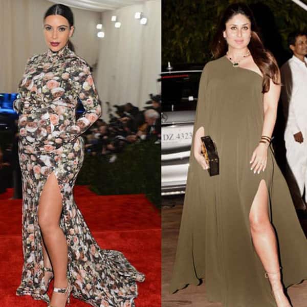 Kareena Kapoor and Kim Kardashian’s SEXY high slit dress
