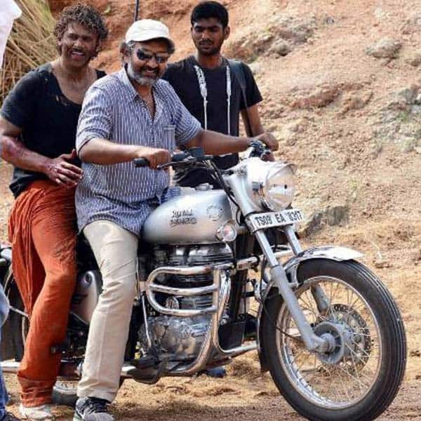 Prabhas spotted riding along with director S S Rajamouli