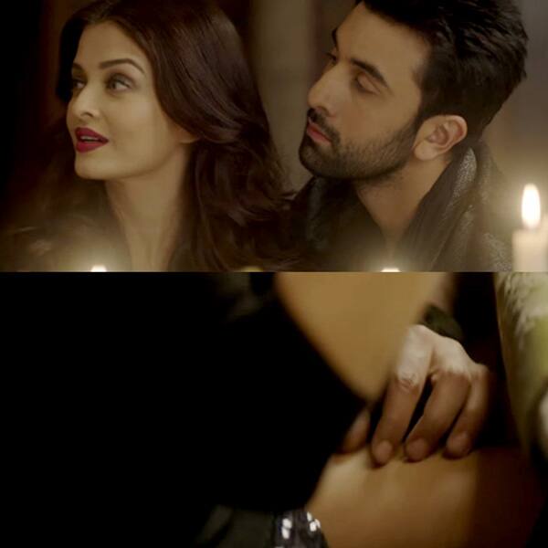 Ranbir's tickles Aishwarya's thigh with a pleading look Ranbir's tickles Aishwarya's thigh with a pleading look