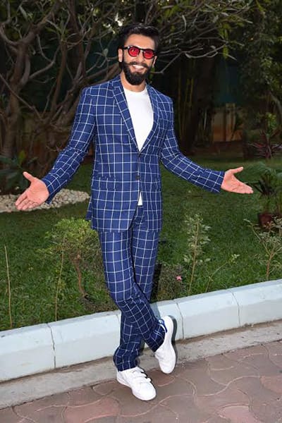 Image result for checkered suit ranveer singh