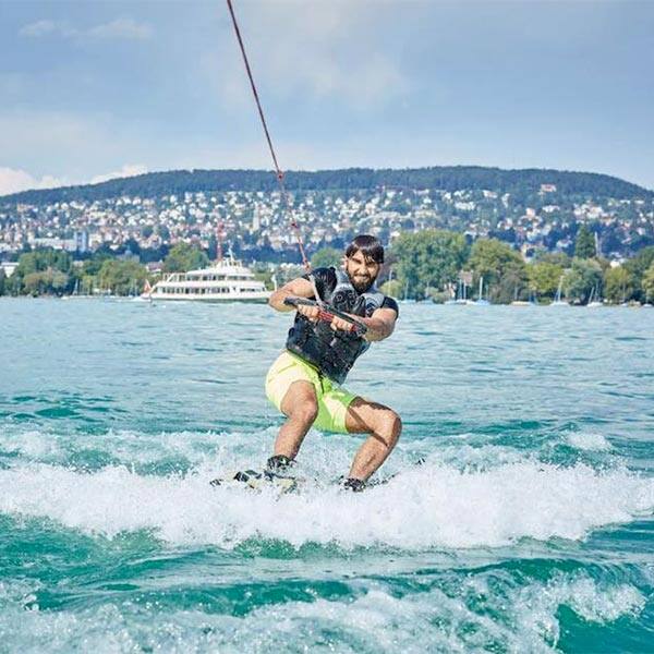 Ranveer Singh tried wakeboarding during his vacation in Zurich