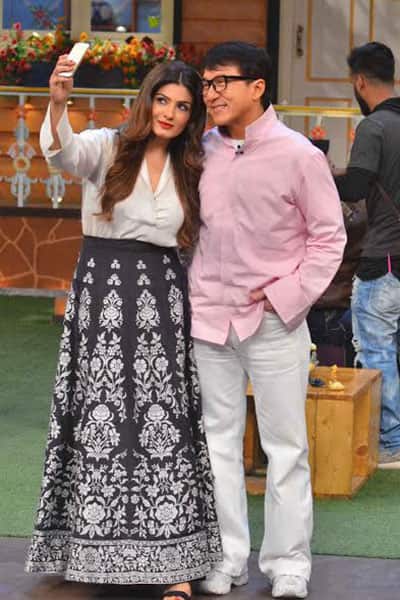 Raveena Tandon engages herself in some selfie sessions with Jackie Chan Raveena Tandon engages herself in some selfie sessions with Jackie Chan