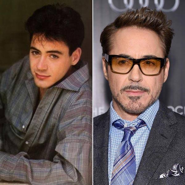 Robert Downey Jr. in a before-and-after picture