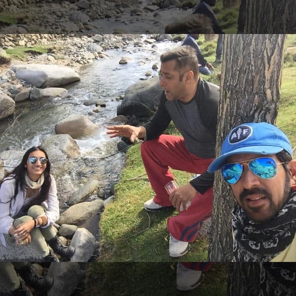 Salman Khan and Kabir Khan in a selfie mode on sets of 'Tubelight'