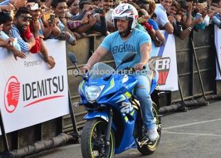 Salman Khan turns rider for a bike stunt event in Mumbai!