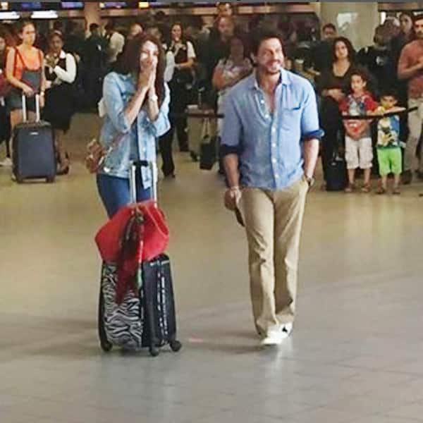 Shah Rukh Khan and Anushka Sharma spotted at Prague airport Shah Rukh Khan and Anushka Sharma spotted at Prague airport