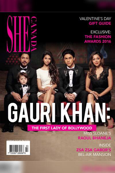 Shah Rukh Khan's family portrait on the cover of She Canada is precious