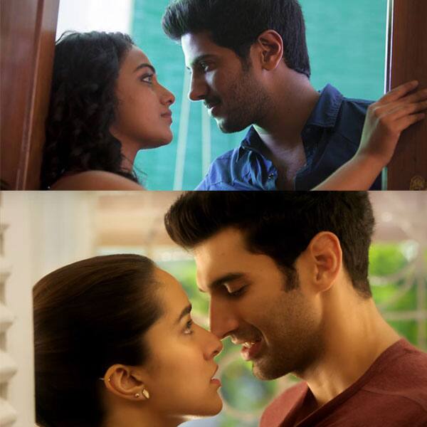 Shraddha Kapoor and Aditya Roy Kapur’s eye contact is so similar with Nithya and Dulquer