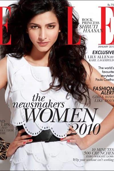 Shruti Haasan on cover of Elle magazine