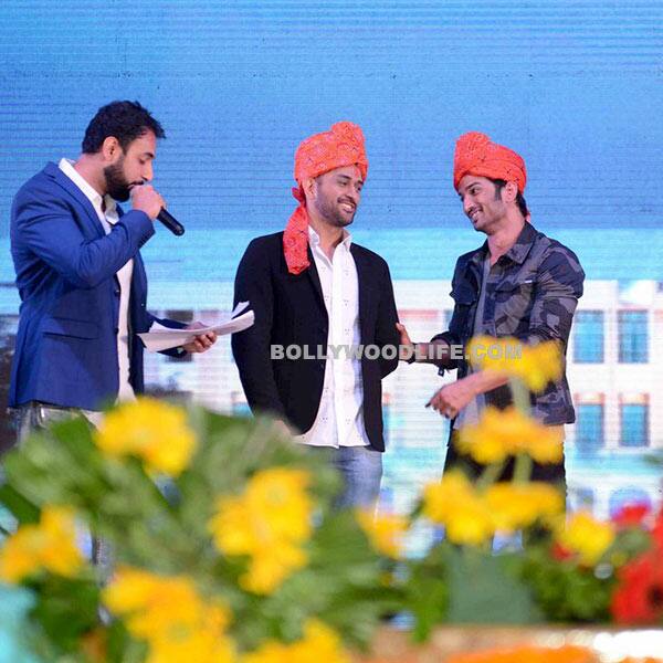 Sushant Singh Rajput and M S Dhoni during an event Sushant Singh Rajput and M S Dhoni during an event