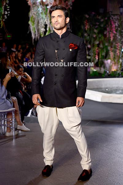 Sushant Singh Rajput graces ramp in dhoti pants and black jacket Sushant Singh Rajput graces ramp in dhoti pants and black jacket