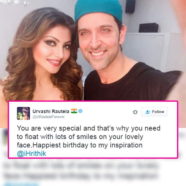 Urvashi Rautela also wished Kaabil actor Hrithik Roshan on Twitter