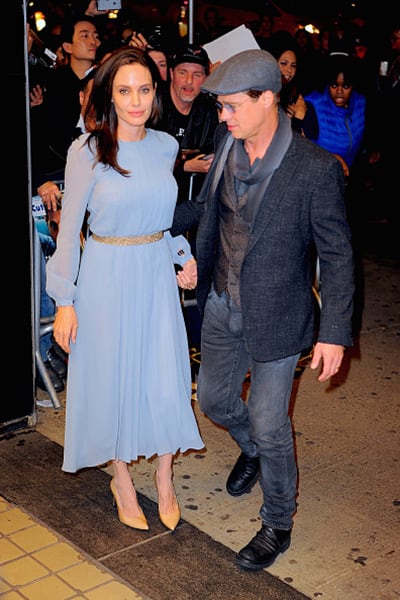When Angelina Jolie and Brad Pitt arrived holding hands at the screening of By The Sea When Angelina Jolie and Brad Pitt arrived holding hands at the screening of By The Sea