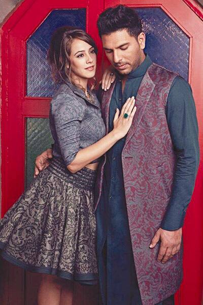 Yuvraj Singh and Hazel Keech’s photoshoot for Harper's Bazaar Bride India magazine