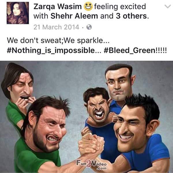 Zarqa Wasim “bleeds green”
