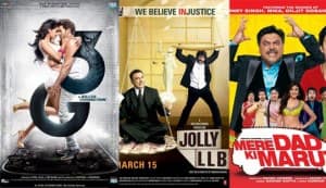 Box office report: Jolly LLB races ahead of Mere Dad Ki Maruti and 3G in the opening weekend