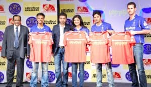 Shilpa Shetty and Raj Kundra launch the new jersey of their IPL team Rajasthan Royals