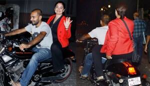 Pooja Bhatt gets a ride on Harley Davidson