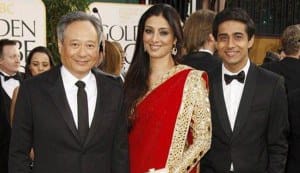 Tabu at the Golden Globe Awards: The Life of Pi star looks resplendent in a red Abu-Sandeep saree