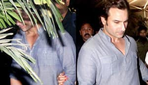 Is Saif Ali Khan hiding behind a tree?