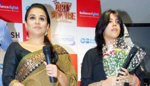 Vidya Balan, Ekta Kapoor, Tusshar Kapoor and Milan Luthria launch ‘The Dirty Picture’ DVD at Reliance Digital