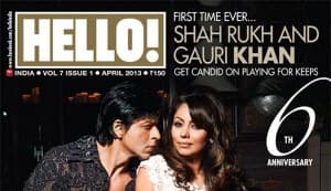 Shahrukh Khan smitten by Gauri Khan on the cover of Hello! magazine