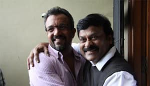 Chiranjeevi on the sets of son Ram Charan Teja’s Zanjeer!