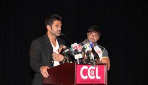 Salman, Kangna, Sonakshi at the CCL (celebrity cricket league) press meet held in Dubai