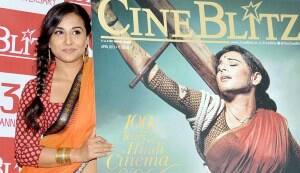 Vidya Balan dons a retro look at the unveiling of Cineblitz magazine’s new cover