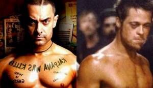 Aamir Khan in Ghajini and Brad Pitt in Fight Club