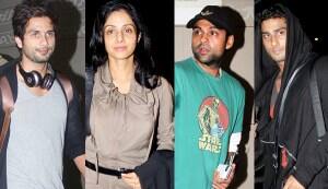 Shahid Kapoor, Sridevi, Abhay Deol, Prateik leave for Singapore