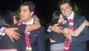 Samir Soni gets a hug