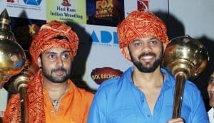 Ajay Devgn, Abhishek Bachchan and Rohit Shetty promote ‘Bol Bachchan’ at the Chandgi Ram Akhara