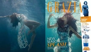 Angela Jonsson on March 2013’s Grazia cover: An underwater delight