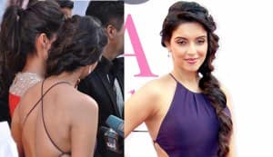 Asin looks stunning in a zig-zag strapped purple gown!
