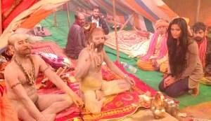 Poonam Pandey poses with naga sadhus at Kumbh Mela!